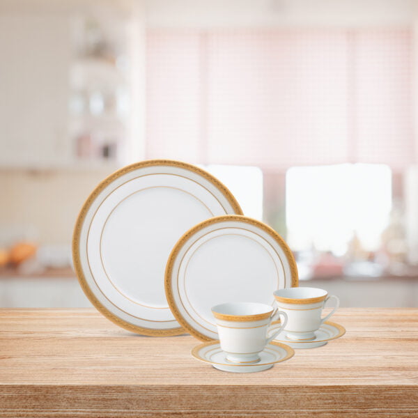 Noritake 47Pcs Dinner & Tea Set For 8 Person-Signature Mica Gold - Image 6