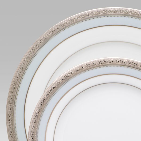 Noritake 47Pcs Dinner & Tea Set For 8 Person-Signature Mica Platinum - Image 2