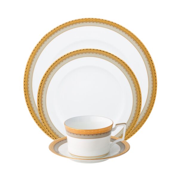 Noritake 47Pcs Dinner & Tea Set-Arndel Mica Gold