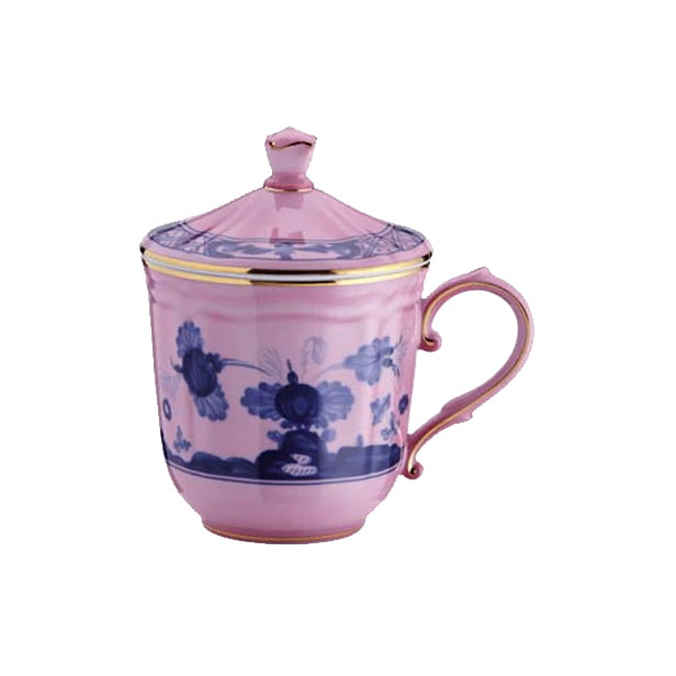 Ginori Mug With Cover 400Cc-Oriente Ita. Azalea (Pink)