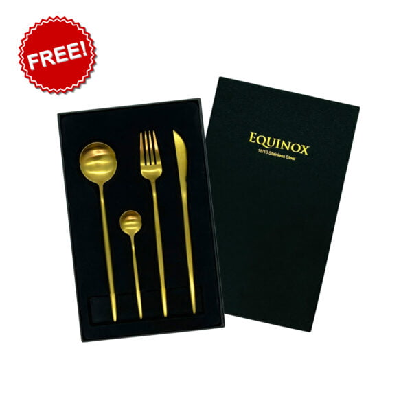 Equinox 4Pcs Cutlery Set With Gift Box -Gold