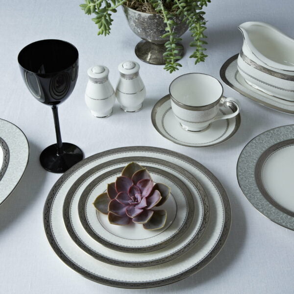 Noritake 23 Pcs Tea Set For 6 Persons - Odessa Platinum - Image 2