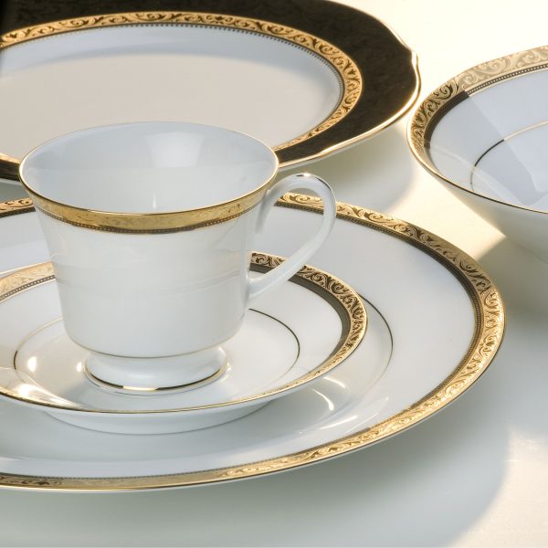 Noritake 20Pcs Dinner Set (Accent Plate) For 4 Person-Regent Gold - Image 6