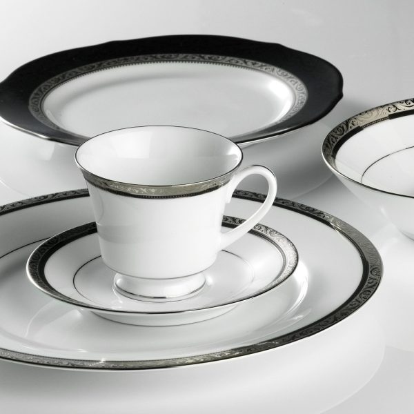 Noritake 20Pcs Dinner Set (Accent Plate) For 4 Person-Regent Platinum - Image 6